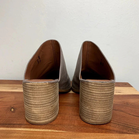 Report Tisha Faux Suede Leather Mules Clogs Pointed Toe Gray Taupe Shoes sz 7.5 - Picture 6 of 12